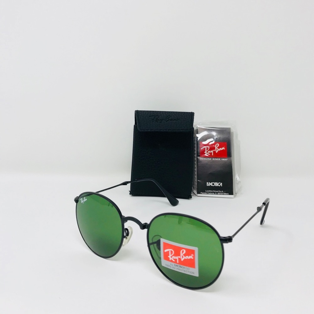 RayBan 49mm RB3532 Black Folding Round Sunglasses